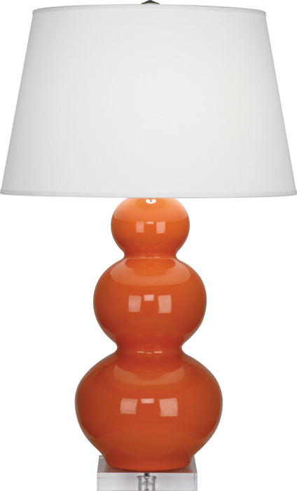 Robert Abbey A352X One Light Table Lamp, Pumpkin Glazed Ceramic w/Lucite