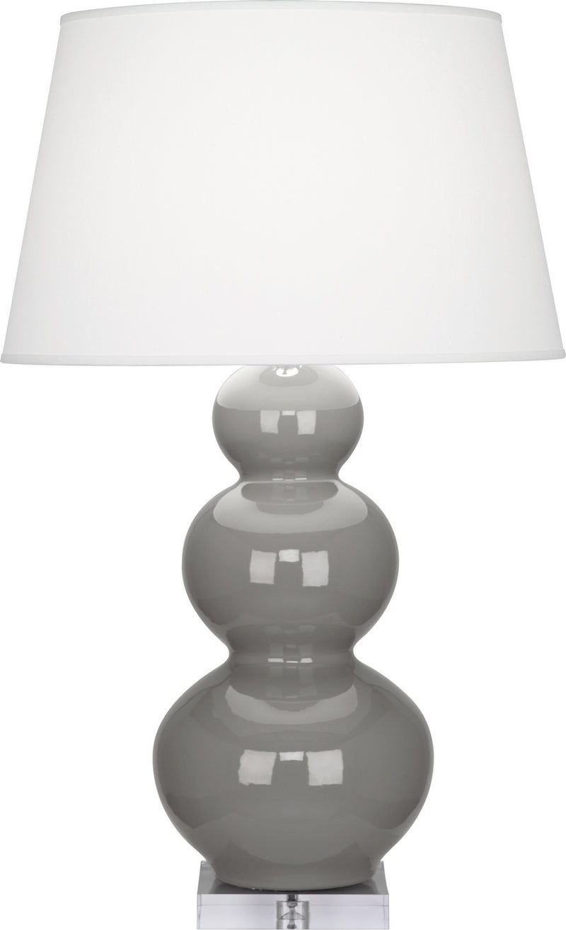 Robert Abbey A359X One Light Table Lamp, Smoky Taupe Glazed Ceramic w/Lucite