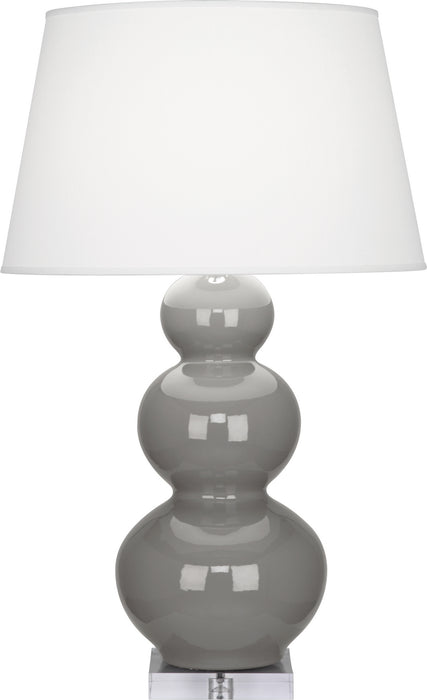 Robert Abbey A359X One Light Table Lamp, Smoky Taupe Glazed Ceramic w/Lucite