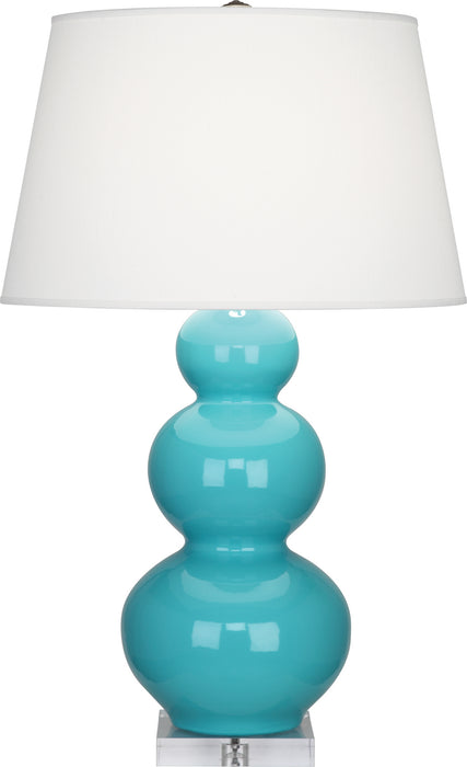 Robert Abbey A362X One Light Table Lamp, Egg Blue Glazed Ceramic w/Lucite