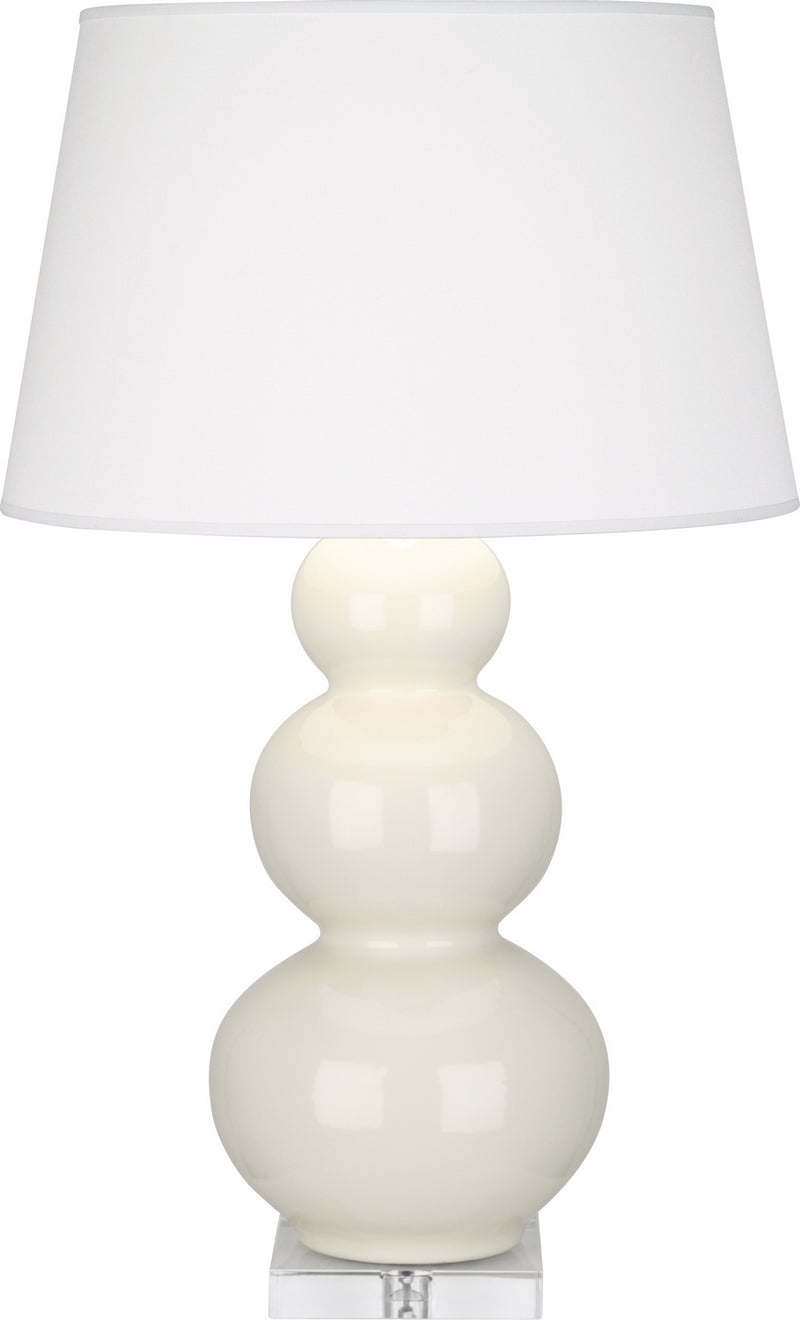 Robert Abbey A364X One Light Table Lamp, Bone Glazed Ceramic w/Lucite