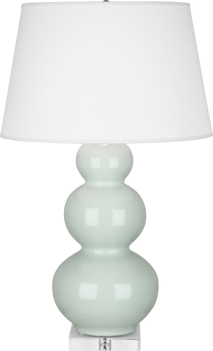 Robert Abbey A371X One Light Table Lamp, Celadon Glazed Ceramic w/Lucite