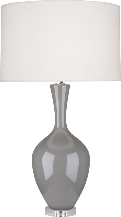 Robert Abbey ST980 One Light Table Lamp, Smokey Taupe Glazed Ceramic