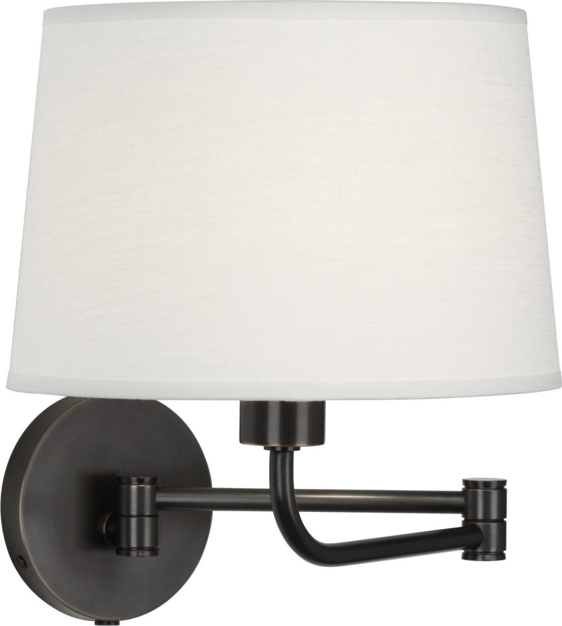 Robert Abbey Z464 One Light Wall Swinger, Deep Patina Bronze