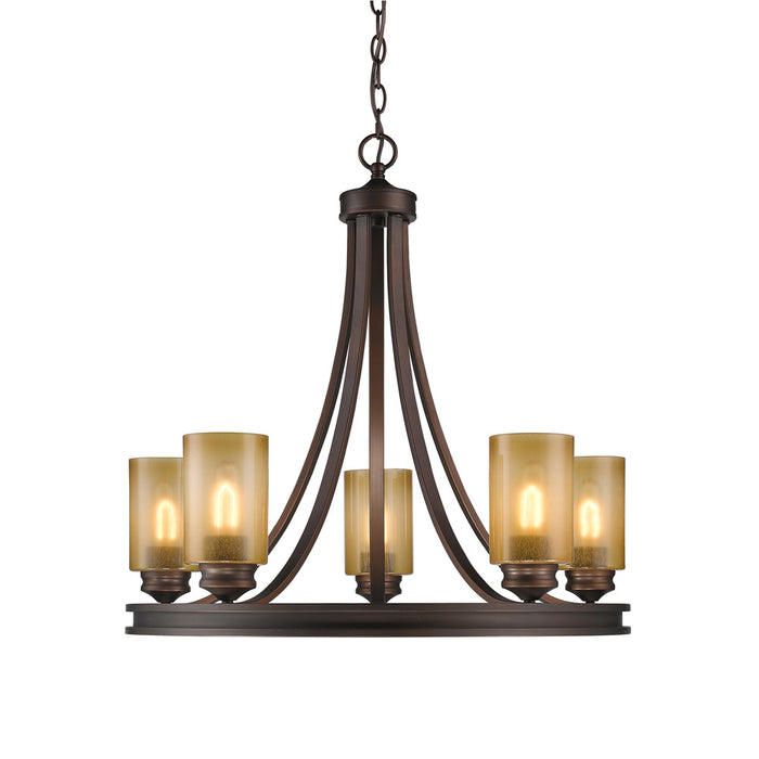 Golden 1051-5 SBZ Five Light Chandelier, Sovereign Bronze