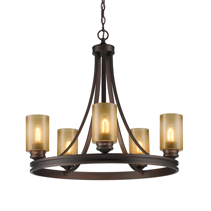 Golden 1051-5 SBZ Five Light Chandelier, Sovereign Bronze