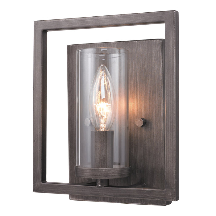 Golden 6068-1W GMT One Light Wall Sconce, Gunmetal Bronze