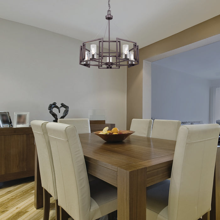 Golden 6068-5 GMT Five Light Chandelier, Gunmetal Bronze