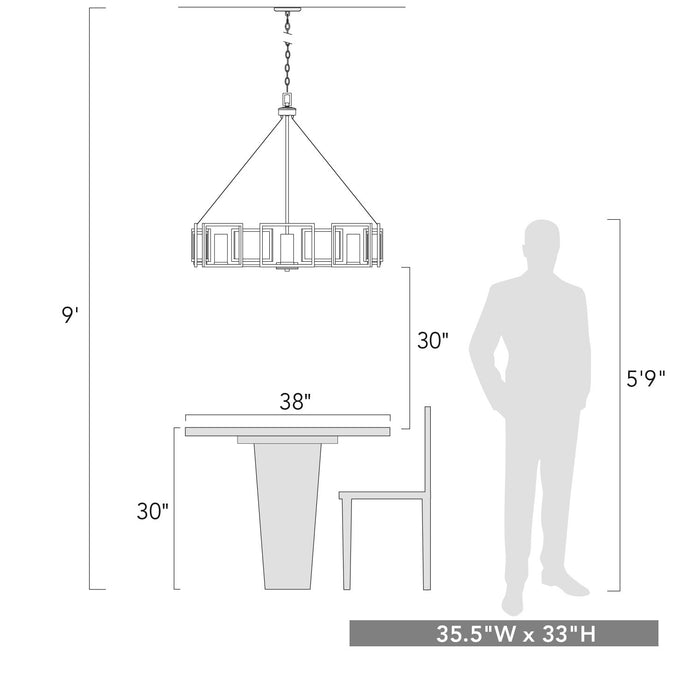 Golden 6068-8 GMT Eight Light Chandelier, Gunmetal Bronze