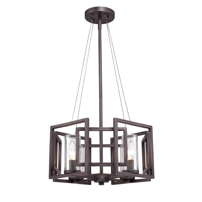 Golden 6068-SF GMT Four Light Semi-Flush Mount, Gunmetal Bronze