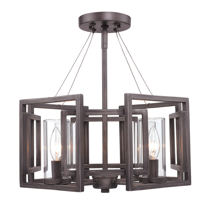 Golden 6068-SF GMT Four Light Semi-Flush Mount, Gunmetal Bronze