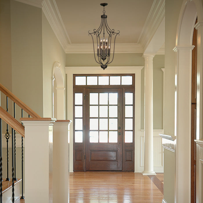 Golden 6427-9 RBZ Nine Light Foyer Pendant, Rubbed Bronze