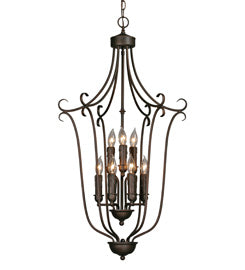 Golden 6427-9 RBZ Nine Light Foyer Pendant, Rubbed Bronze