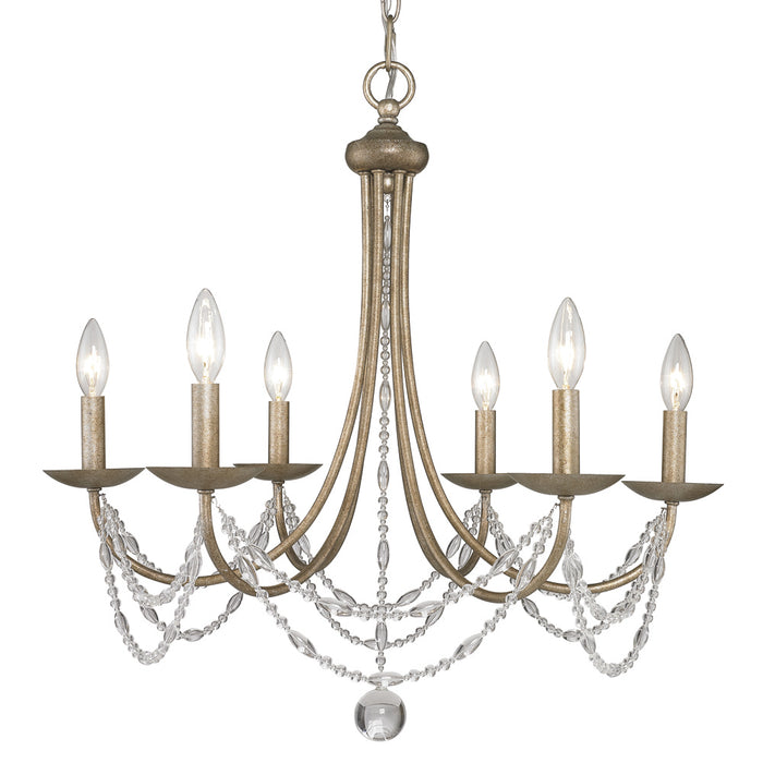 Golden 7644-6 GA Six Light Chandelier, Golden Aura