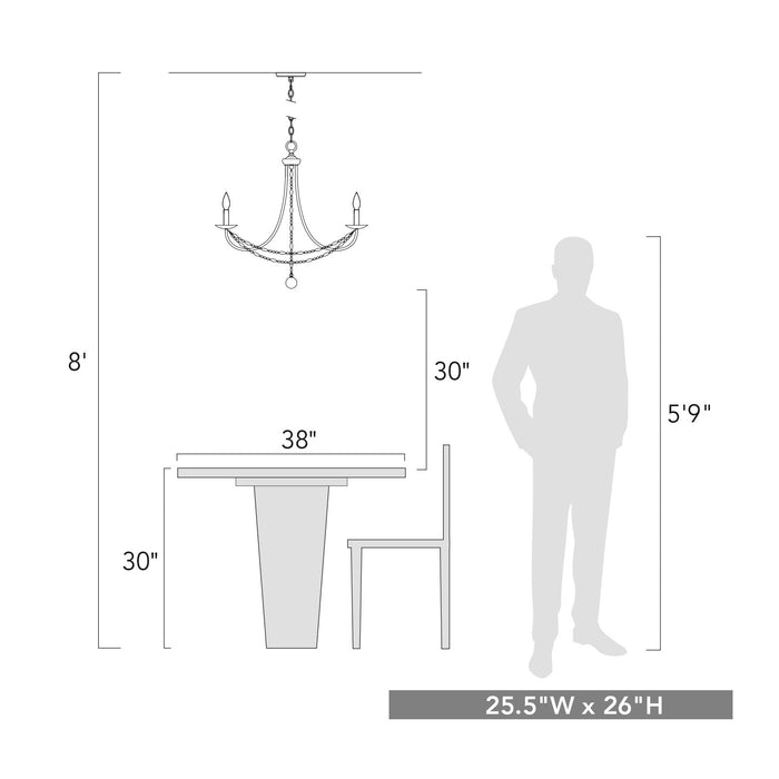 Golden 7644-6 GA Six Light Chandelier, Golden Aura