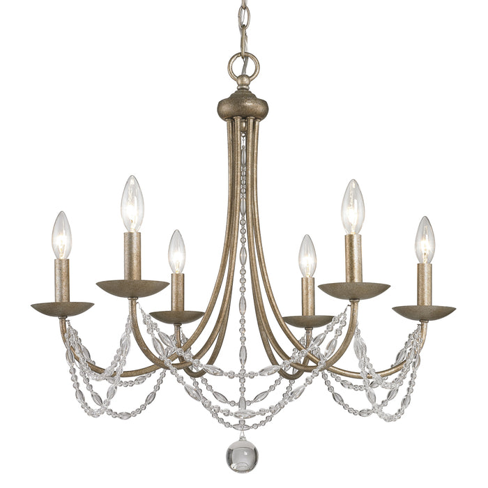 Golden 7644-6 GA Six Light Chandelier, Golden Aura