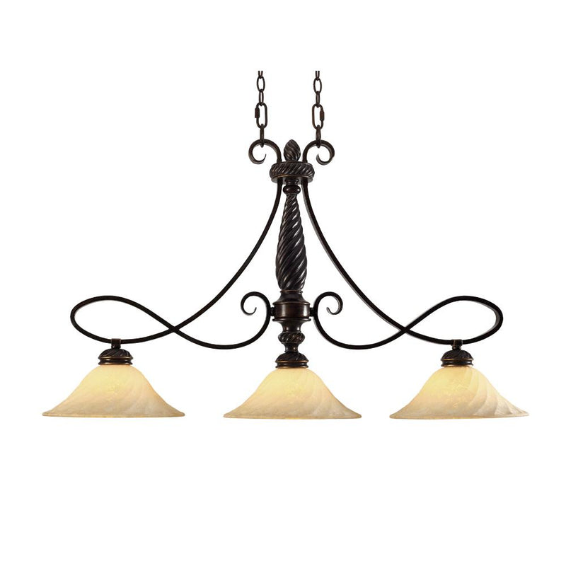 Golden 8106-10 CDB Three Light Linear Pendant, Cordoban Bronze