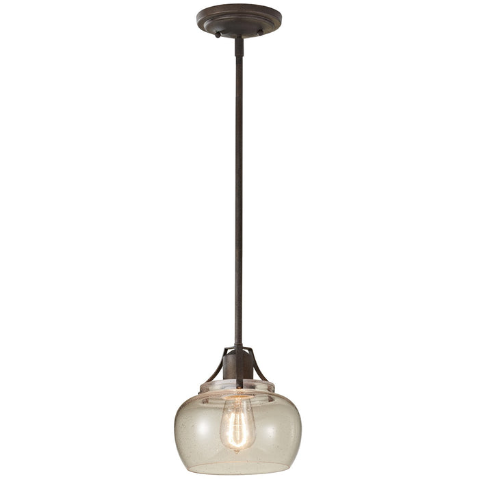Generation Lighting P1234RI One Light Pendant, Rustic Iron