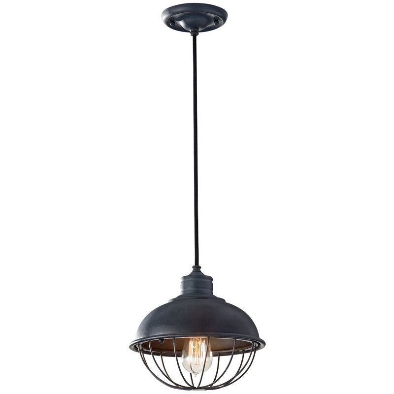 Generation Lighting P1242AF One Light Pendant, Antique Forged Iron