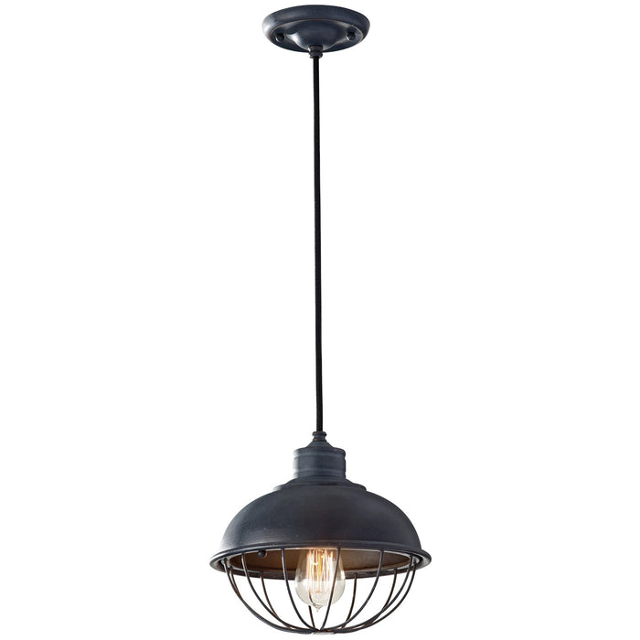 Generation Lighting P1242AF One Light Pendant, Antique Forged Iron