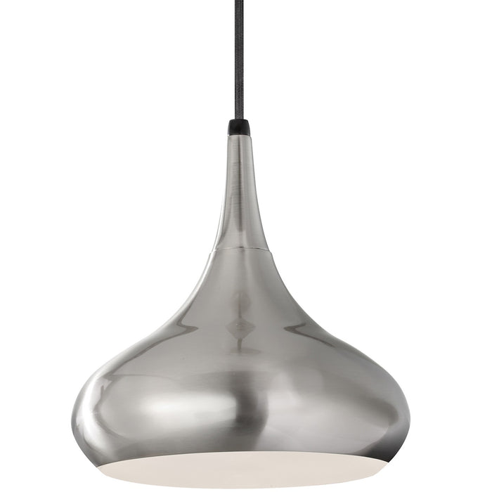 Generation Lighting P1253BS One Light Pendant, Brushed Steel