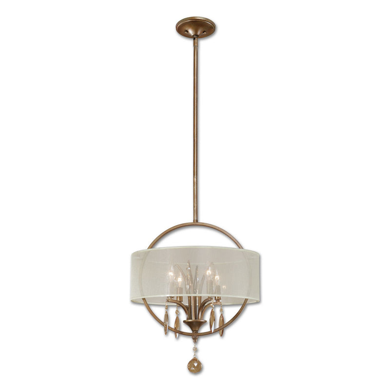 Uttermost 21962 Four Light Pendant, Burnished Gold Metal