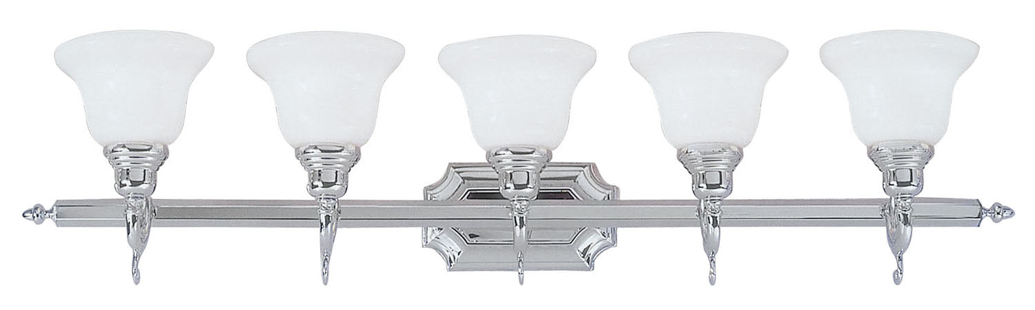 Livex Lighting 1285-05 Five Light Bath Vanity, Polished Chrome