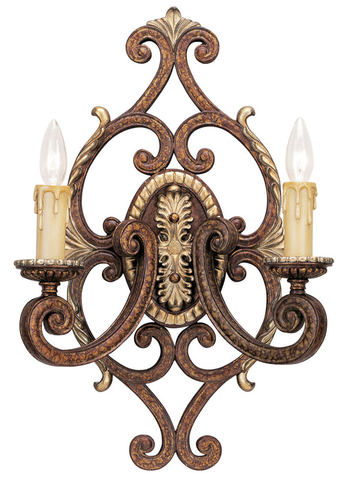 Livex Lighting 8862-64 Two Light Wall Sconce, Palacial Bronze w/ Gildeds
