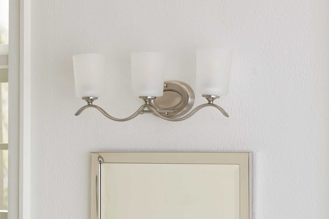 Progress Lighting P2020-09 Three Light Bath Bracket, Brushed Nickel