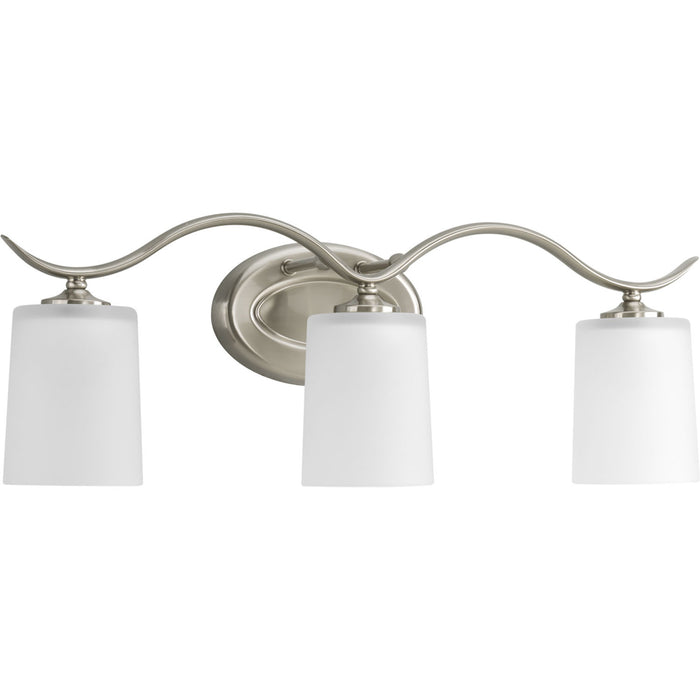 Progress Lighting P2020-09 Three Light Bath Bracket, Brushed Nickel