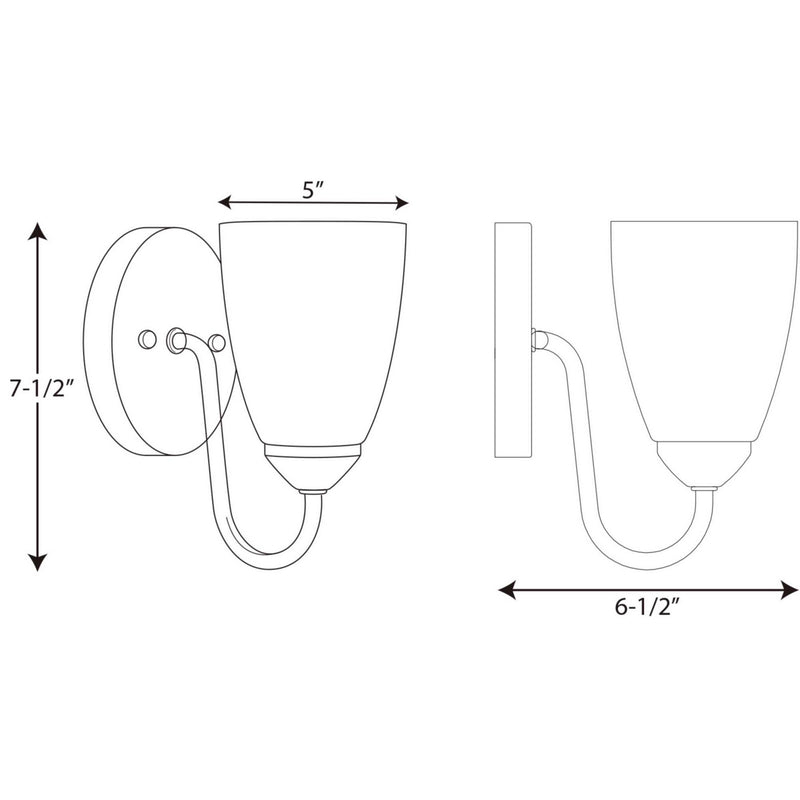 Progress Lighting P2706-09 One Light Bath, Brushed Nickel