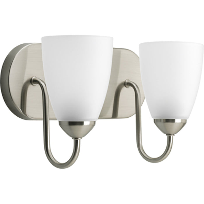 Progress Lighting P2707-09 Two Light Bath, Brushed Nickel