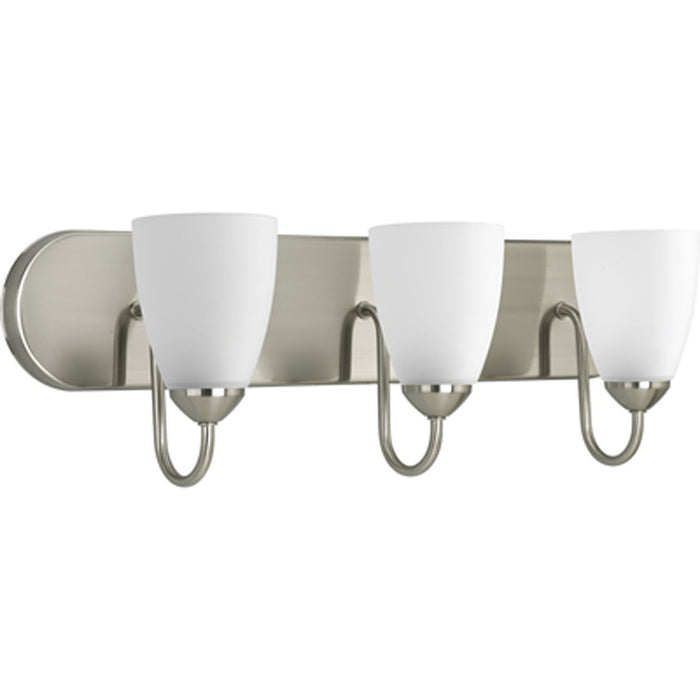 Progress Lighting P2708-09 Three Light Bath, Brushed Nickel