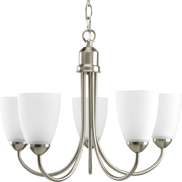 Progress Lighting P4441-09 Five Light Chandelier, Brushed Nickel