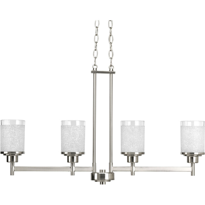 Progress Lighting P4619-09 Four Light Linear Chandelier, Brushed Nickel