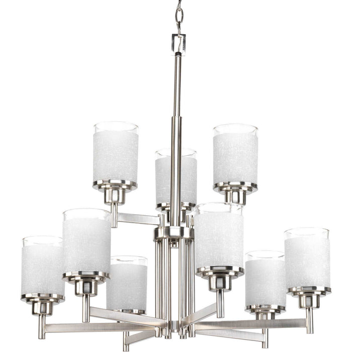 Progress Lighting P4626-09 Nine Light Chandelier, Brushed Nickel