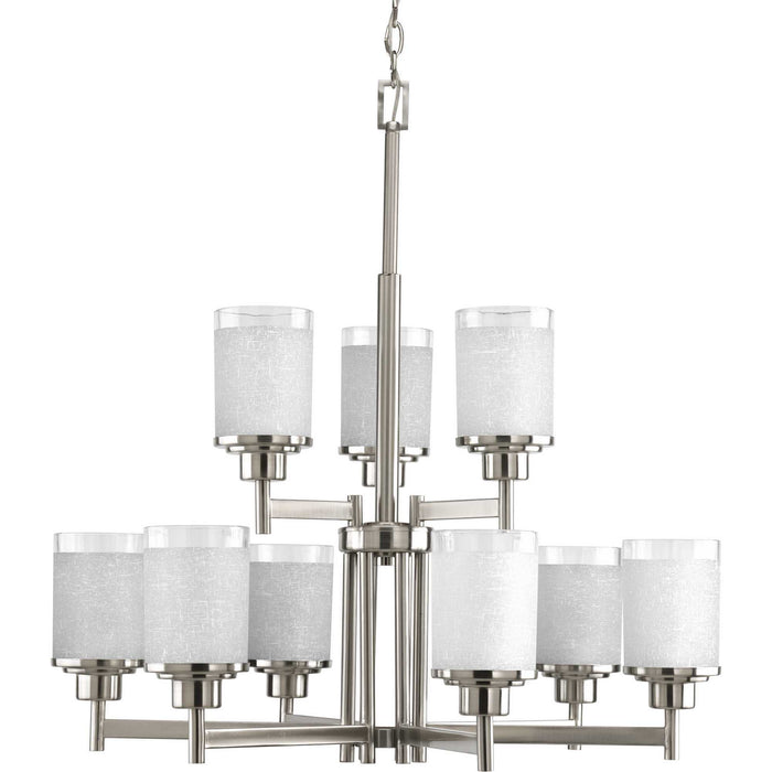 Progress Lighting P4626-09 Nine Light Chandelier, Brushed Nickel