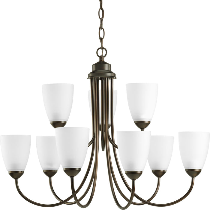 Progress Lighting P4627-20 Nine Light Chandelier, Antique Bronze