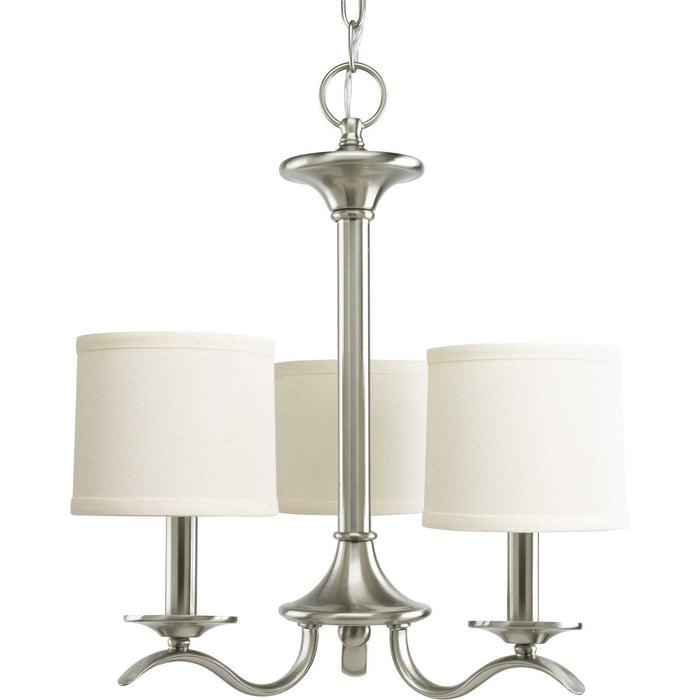 Progress Lighting P4632-09 Three Light Chandelier, Brushed Nickel