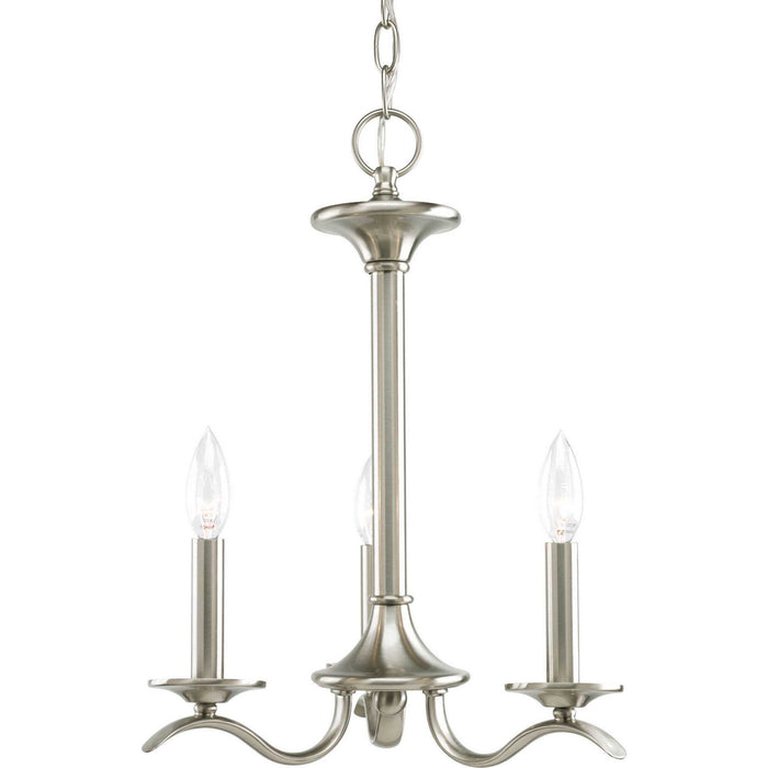 Progress Lighting P4632-09 Three Light Chandelier, Brushed Nickel
