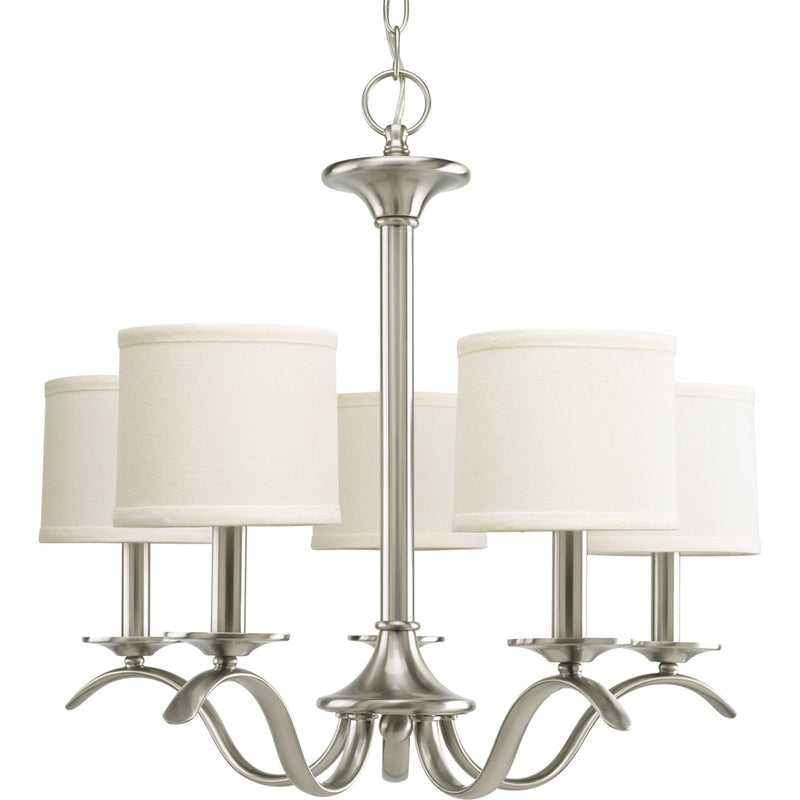 Progress Lighting P4635-09 Five Light Chandelier, Brushed Nickel