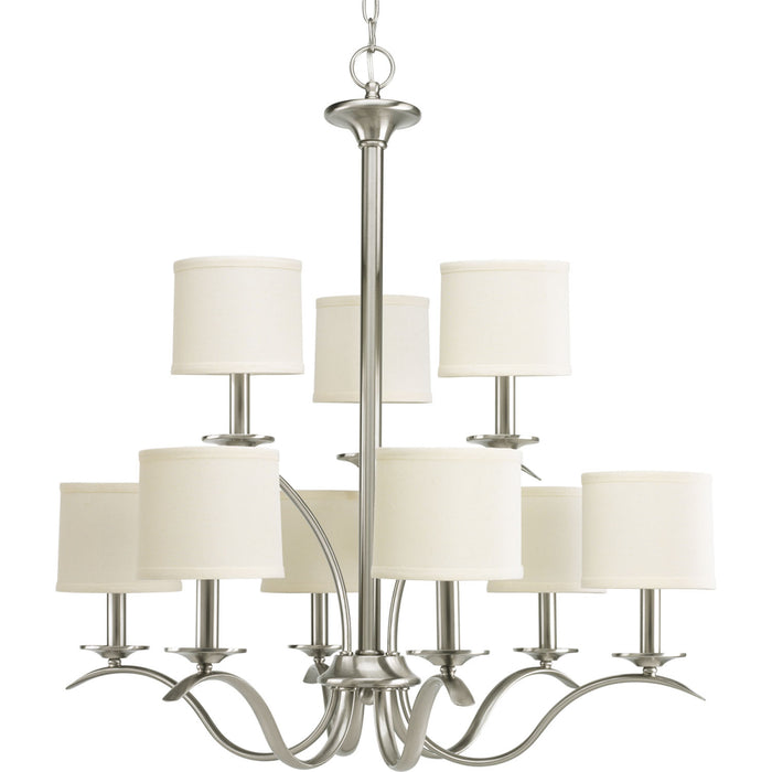 Progress Lighting P4638-09 Nine Light Chandelier, Brushed Nickel