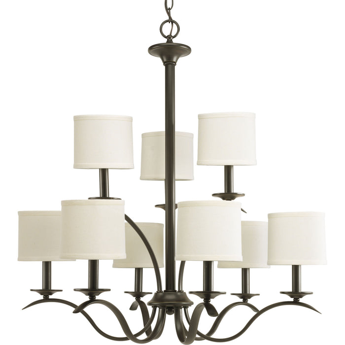 Progress Lighting P4638-20 Nine Light Chandelier, Antique Bronze
