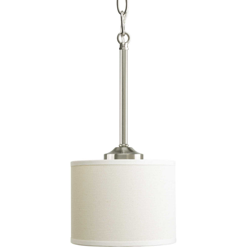 Progress Lighting P5065-09 One Light Mini Pendant, Brushed Nickel
