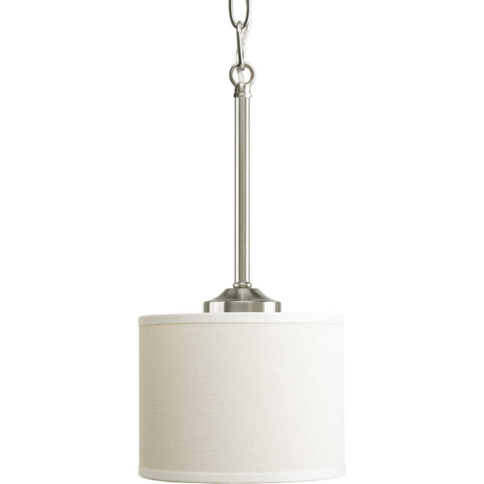Progress Lighting P5065-09 One Light Mini Pendant, Brushed Nickel