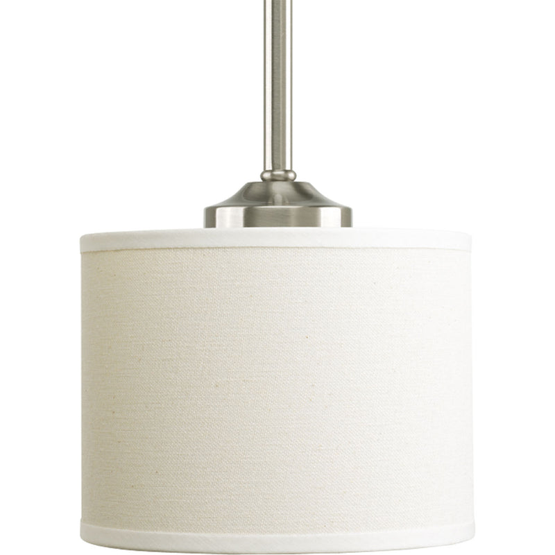 Progress Lighting P5065-09 One Light Mini Pendant, Brushed Nickel