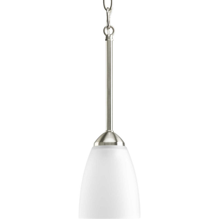 Progress Lighting P5113-09 One Light Mini Pendant, Brushed Nickel