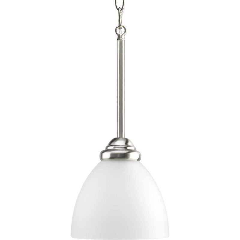 Progress Lighting P5131-09 One Light Pendant, Brushed Nickel