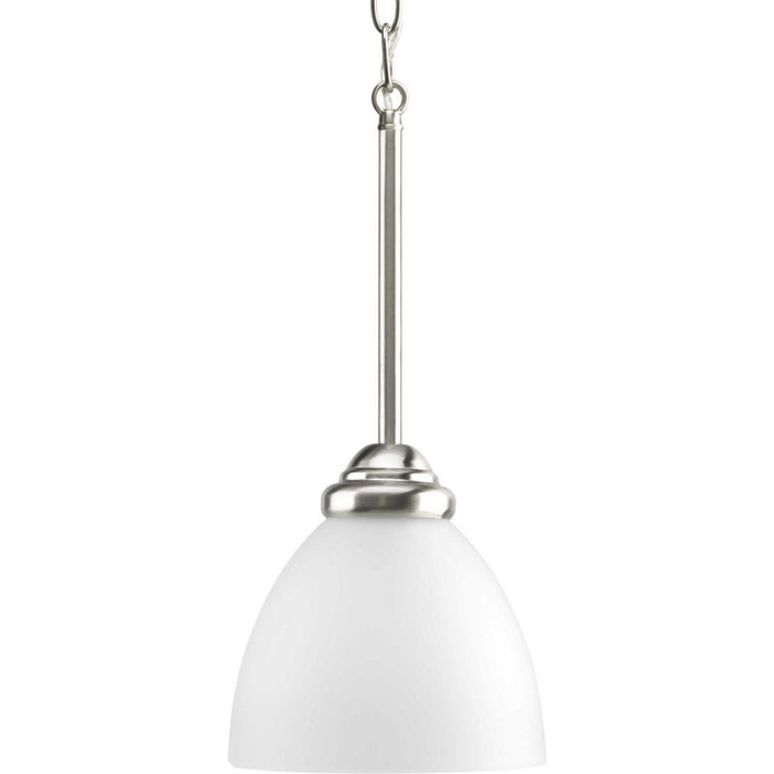Progress Lighting P5131-09 One Light Pendant, Brushed Nickel