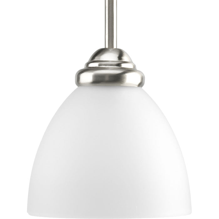 Progress Lighting P5131-09 One Light Pendant, Brushed Nickel
